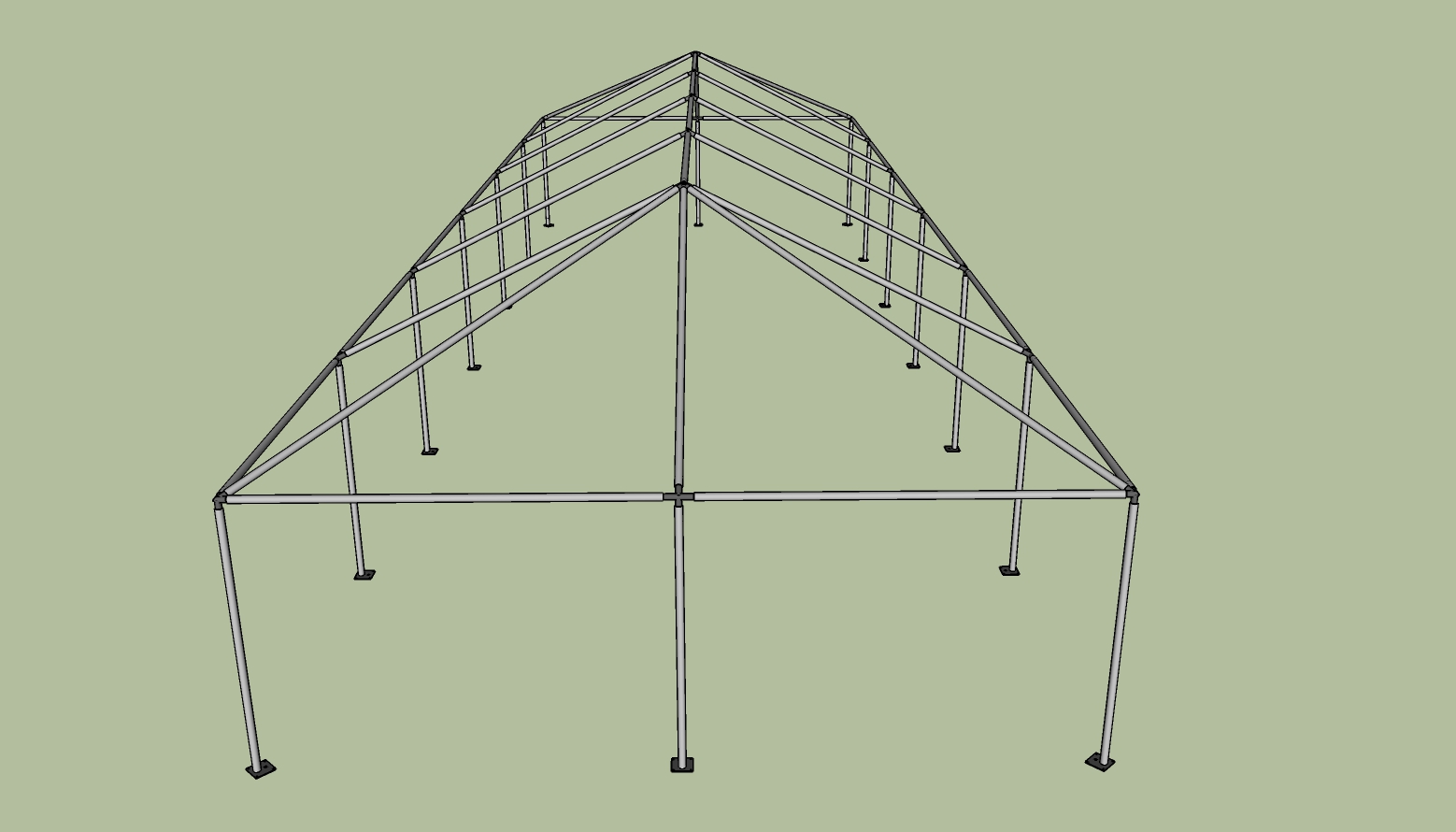 20x60 frame tent side view